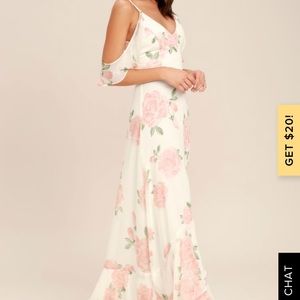 Ivory floral print maxi dress